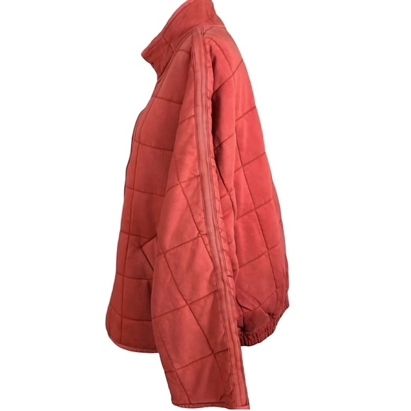 New Free People Dolman Quilted Boutique Zip Up Jacket in Myrrh Oversized XL - Picture 6 of 12